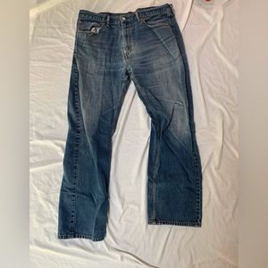 Levi's 505 Regular Fit Straight Blue Jeans Men's Size 38x32 Blue Denim